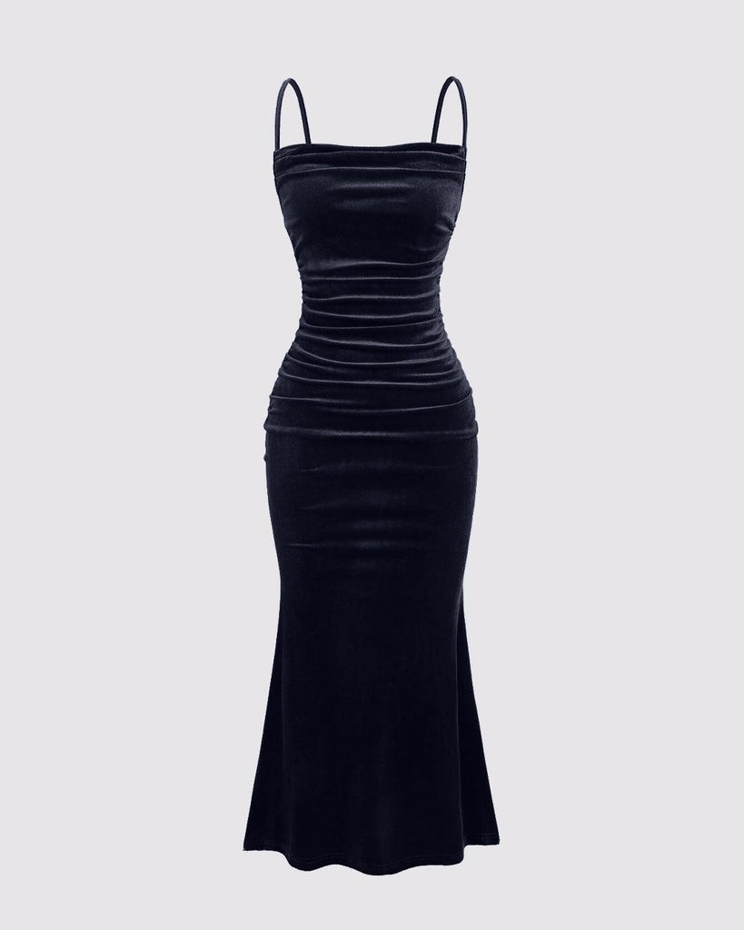 Bodycon Party Wear Maxi Dress in Navy Blue - Littlebox India Bodycon Party Wear Maxi Dress in Navy Blue - Littlebox India