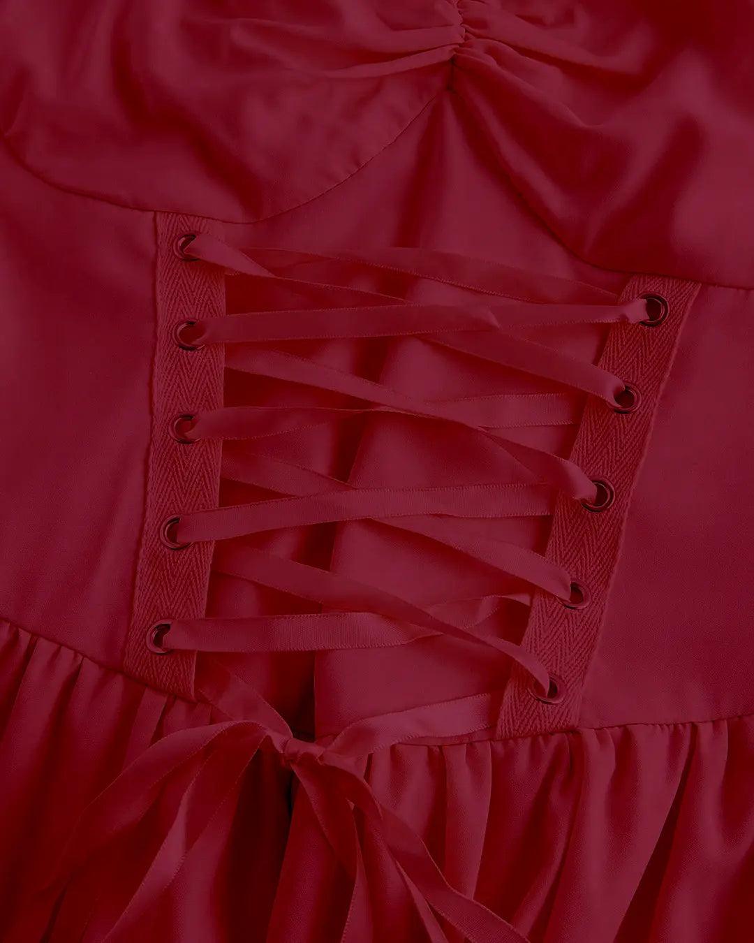 cross front frill edge cut out mini dress in red Long Sleeve Cross Neck Lace Up Front Frill Edge Mini Bodycon Dress In Red |  EGO US