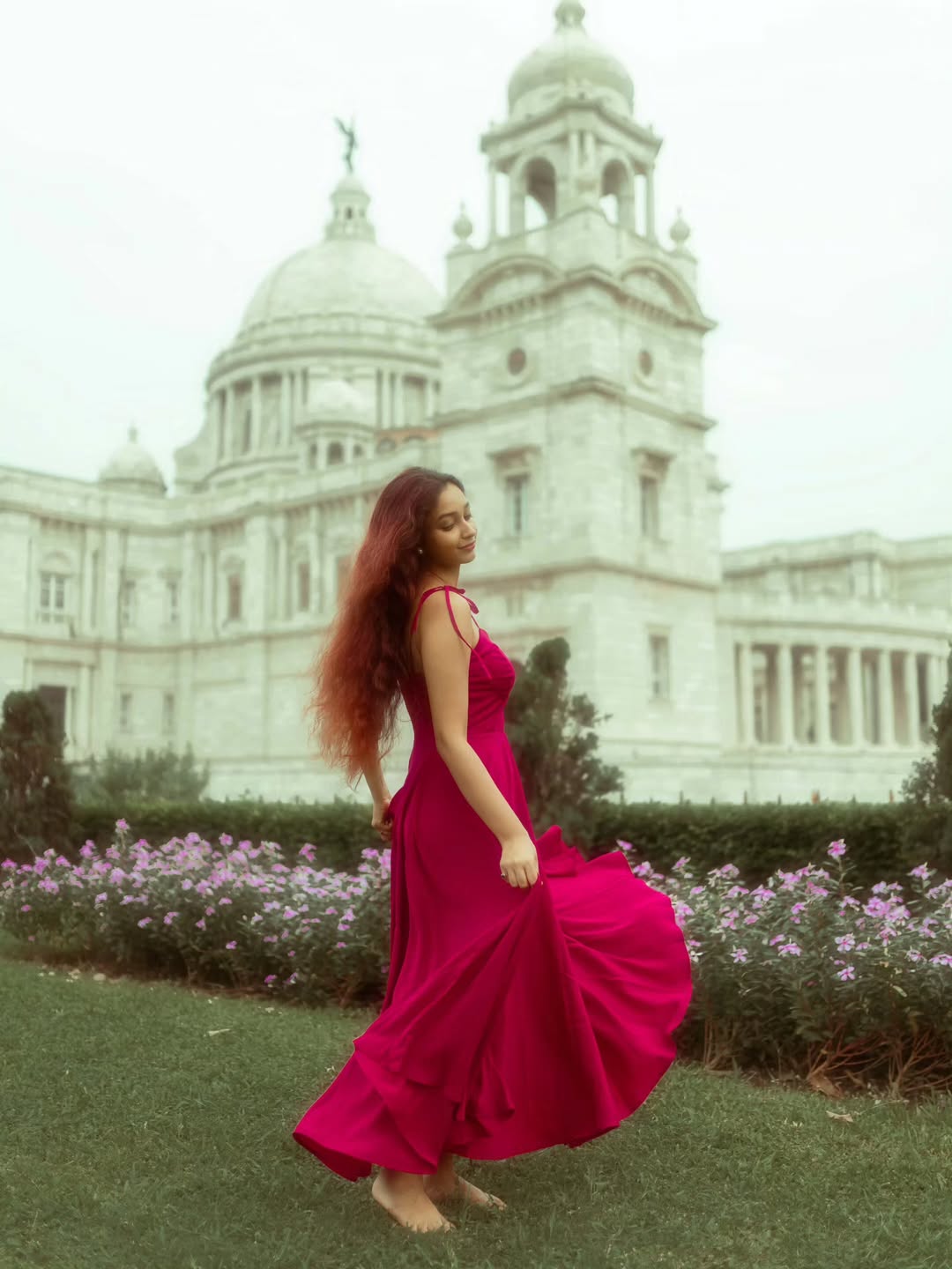 Customer photo 3 of Solid Cup Detail Cami Dress In Red