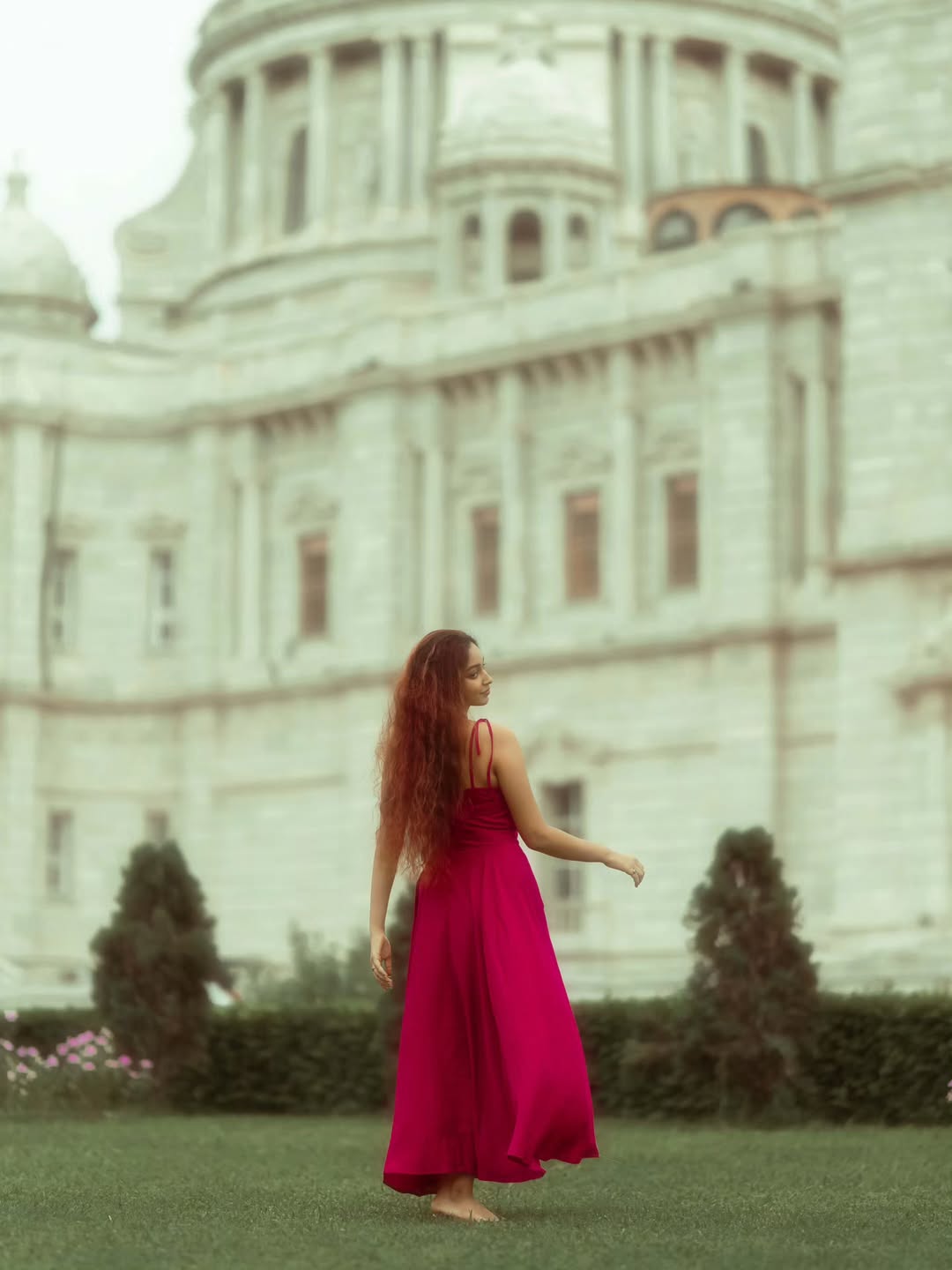 Customer photo 1 of Solid Cup Detail Cami Dress In Red