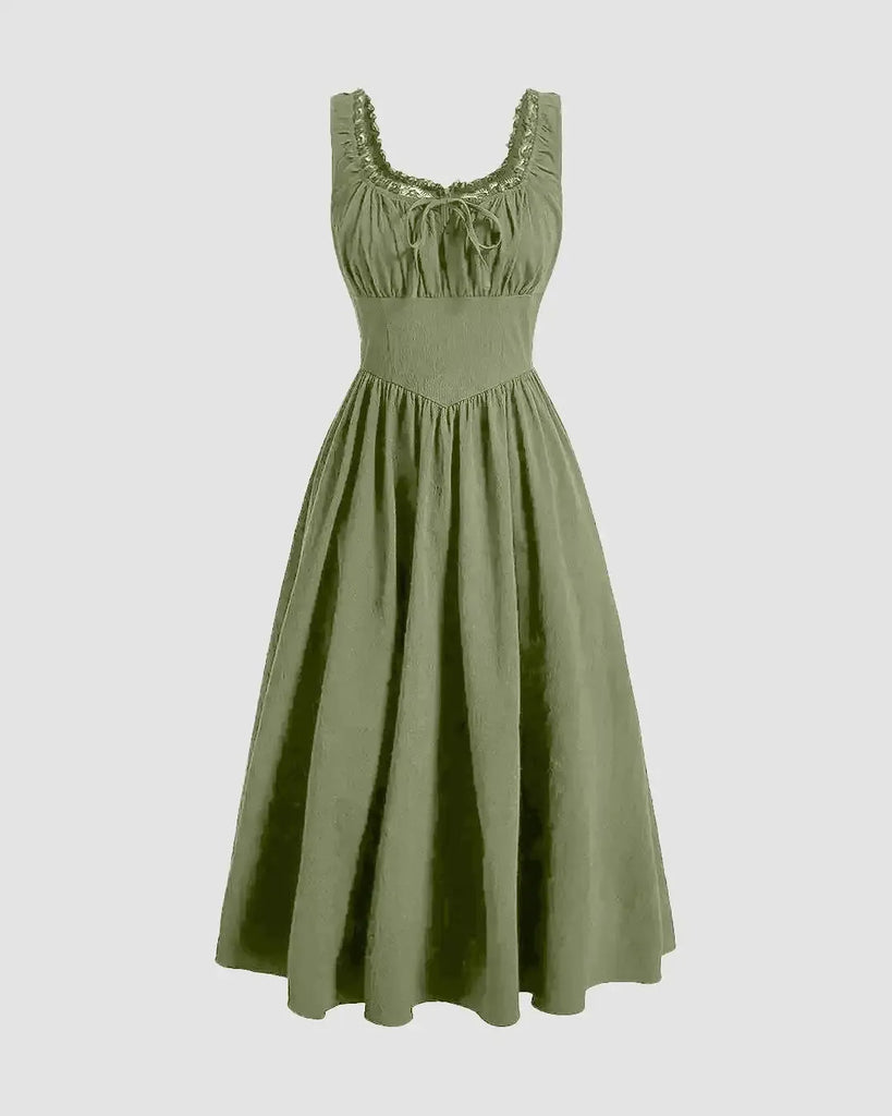 Scoop Neck Midi Dress with Retro Style - Littlebox India Scoop Neck Midi Dress with Retro Style - Littlebox India