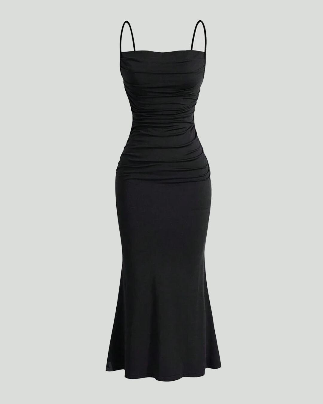black ruched spaghetti strap bodycon dress Corset Maxi In Size:UK 6 / EU 39 minute ruching m-l Dress Shoe Wholecut Oxford