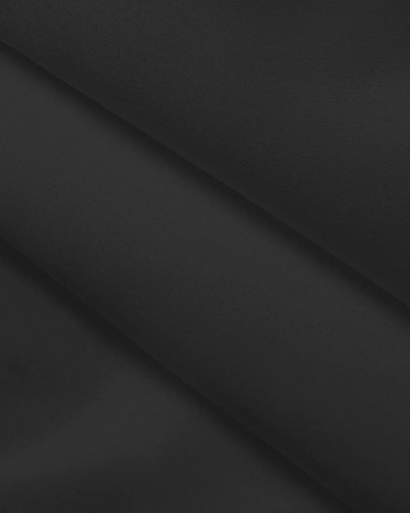 Closed view of a Black sleeveless mini dress with a square neckline and fit-and-flare design.