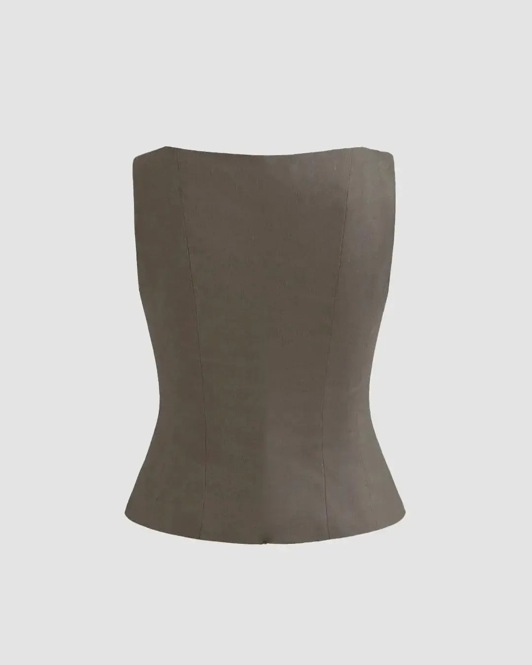 Square Neck Lace Up Sleeveless Grey Tank Top