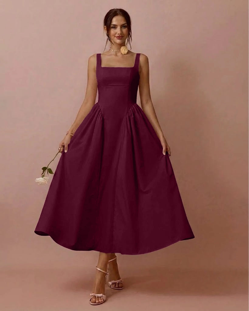 burgundy dress india Square Neck Pleated Sleeveless V Waist in Burgundy- Littlebox simple maroon gown Royal Blue Short Tight Size:XL 17-17.5 ( 32/33) CUSTOMIZATIONS For custom sizing beach_dress