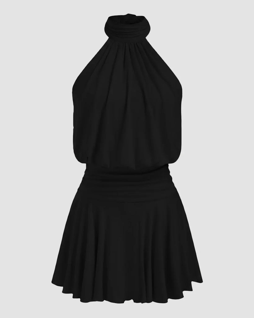 Black Halter Neck Mini Dress - Littlebox India Black Halter Neck Mini Dress - Littlebox India