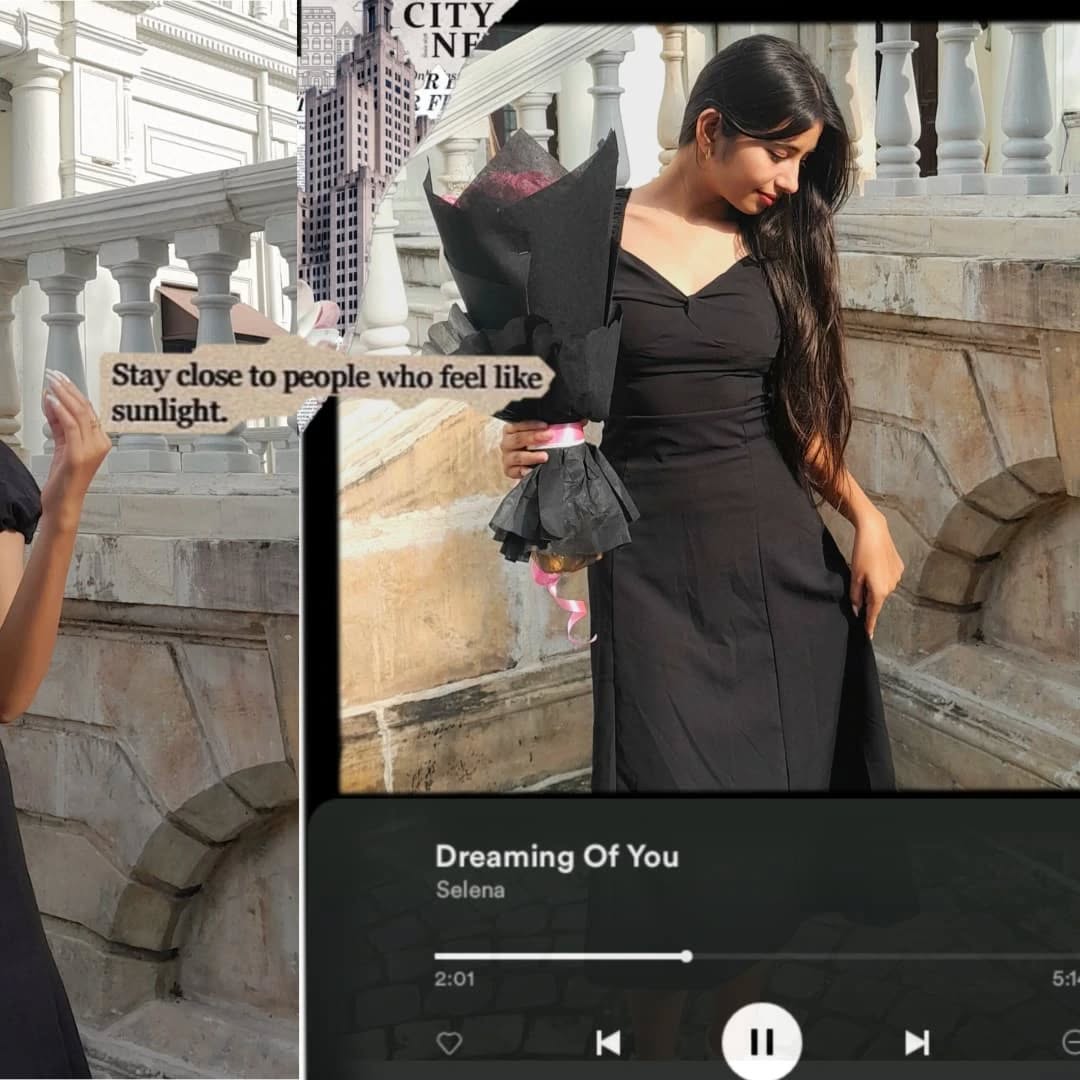 Customer photo 1 of Summer Elegant Solid Color Puff Sleeve Cinch Waist Black Dress