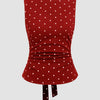 Boat Neck Slim Fit Peplum Hem Polka Dot Sleeveless Top