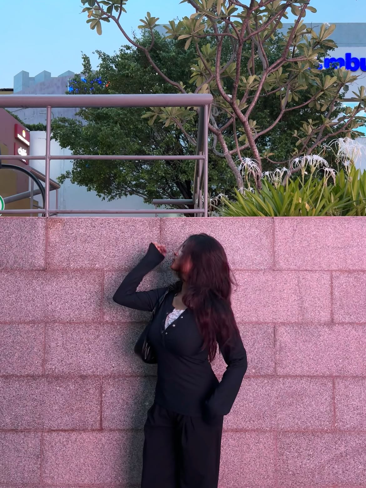 Customer photo 3 of Round Neck Slim-Fit Straight Hem Solid Long Sleeve Top in Black