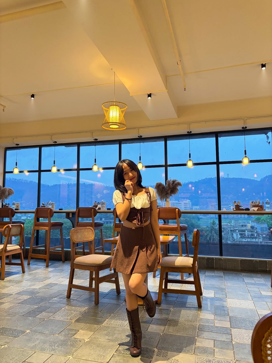 Customer photo 2 of Off-Shoulder Square Neck Slim Fit Puff Sleeve Front Top in Milky White