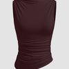 Backless Knotty Tank Top in Maroon