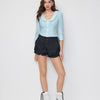 Peter Pan Collar Button Full Sleeve Shirt in Sky Blue