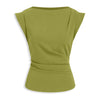 Cap Sleeve Fitted Peplum Top in Green