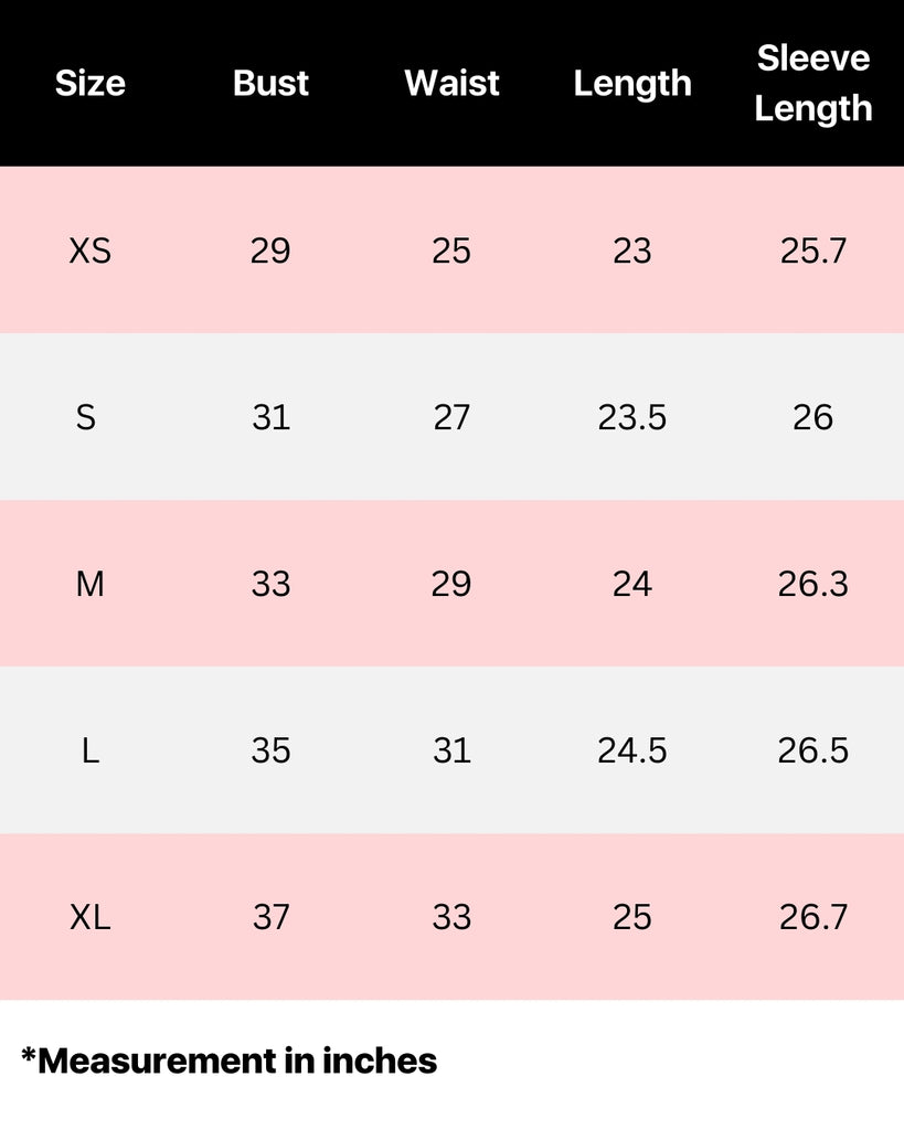 Size chart for women