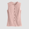 A Textured Jersey Waistcoat in Pink, featuring a sleeveless silhouette, crew neckline, and front button closure for a structured yet relaxed look.