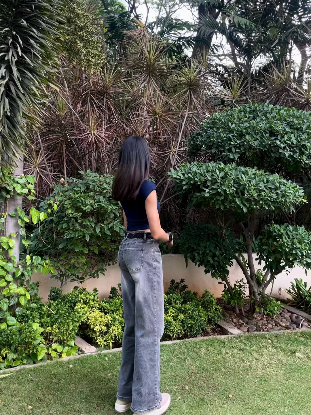 Customer photo 1 of Sweetheart Neck Sheer Cap Sleeve Top in Navy Blue