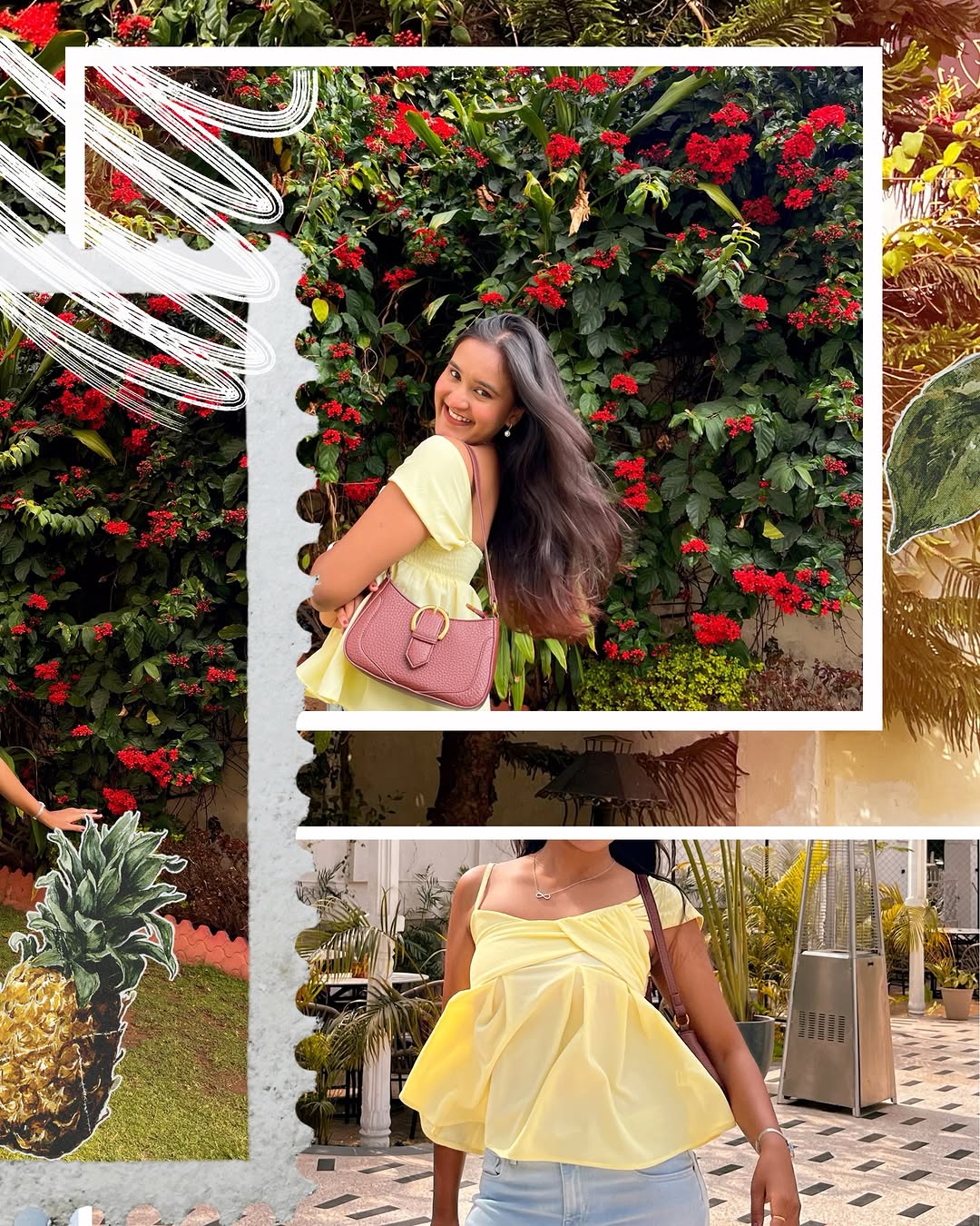 Customer photo 2 of Asymmetric One Shoulder Ruffle Peplum Top in Yellow
