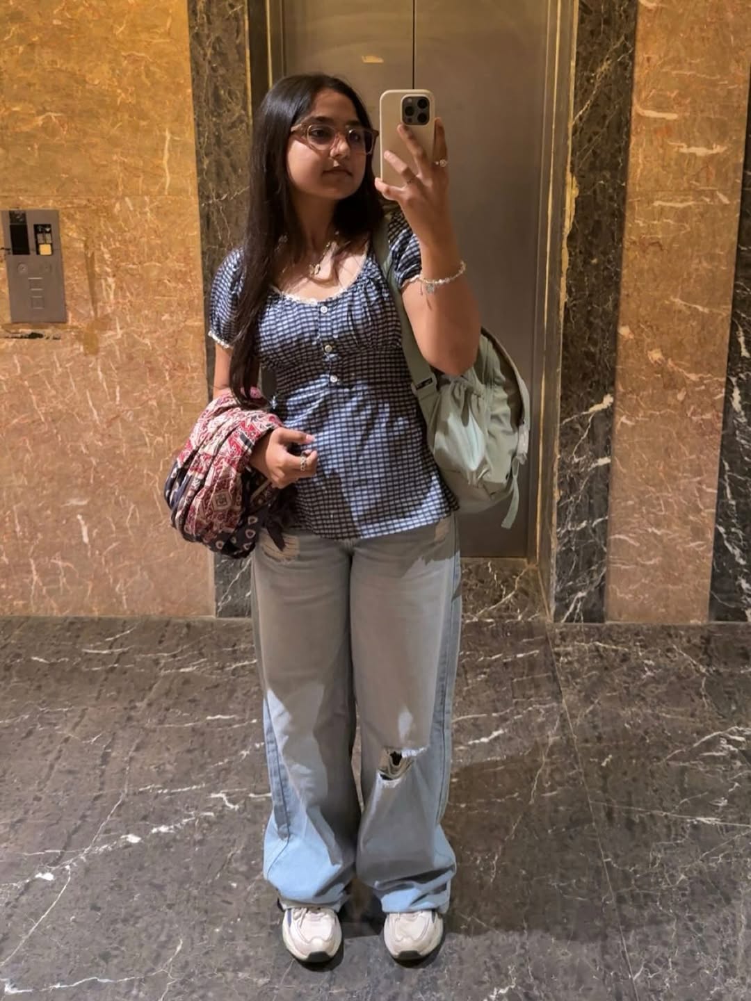 Customer photo 2 of Casual Sweetheart Neck Checkered Top
