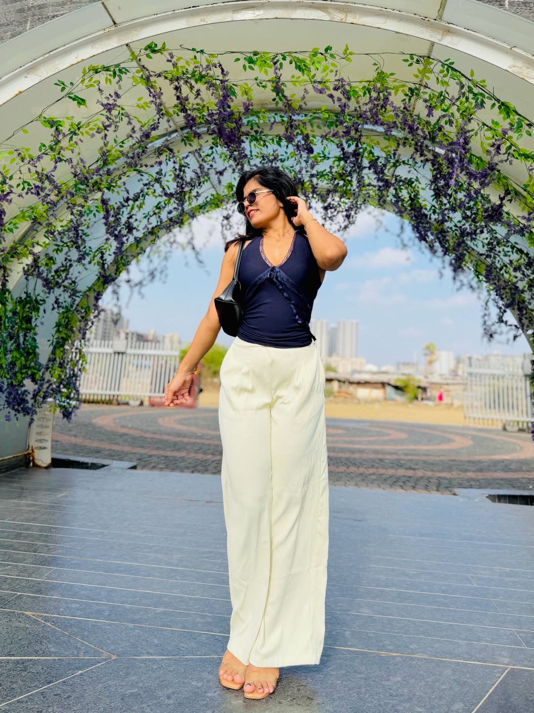 Customer photo 3 of Solid Color Straight-Leg High-Waisted Pant With Pocket In Beige