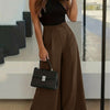 Bell Bottom Pocket Structured Pants in Coco