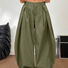 High Waist Pleated Wide Leg Trousers in Sage Green