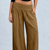 High Waist Flowy Wide Leg Trousers in Brown