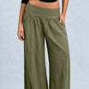 High Waist Flowy Wide Leg Trousers in Sage Green
