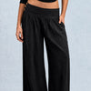 High Waist Flowy Wide Leg Trousers in Classic Black