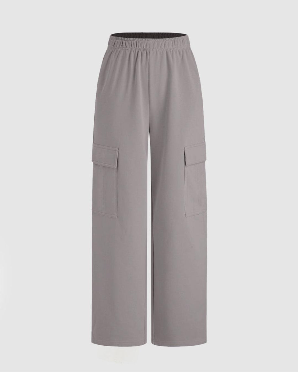 Terry Elastic Terry Mid Rise Elastic Waist Wide Leg Trousers – Littlebox India
