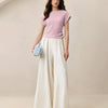 Textured Knit Boxy Fit Top in Baby Pink Front View for Women | Littlebox India