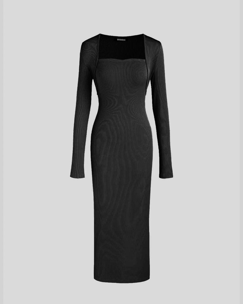 bodycon dress with shrug Green Strappy Bodycon Dress with Shrug
