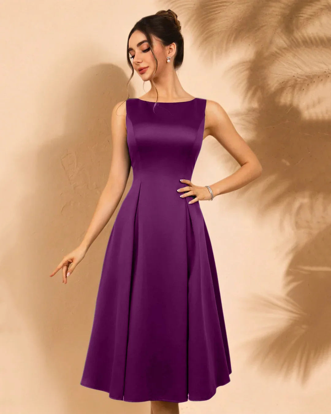 V-Back Fit and Flare Midi Dress in Wine - Littlebox India V-Back Fit and Flare Midi Dress in Wine - Littlebox India