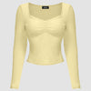 Vanilla Ruched Front Mesh Full Sleeve Top Front View For Women | Littlebox India