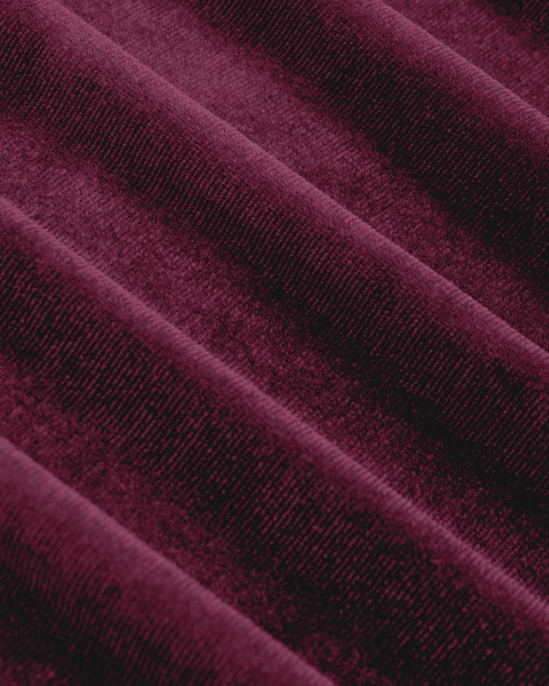 Velvet Cowl Neck Solid Ruffle Maxi Dress In Wine