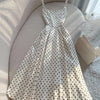 Vintage-Inspired Polka Dot Fit and Flare Midi Dress in White Front View for Women | Littlebox India