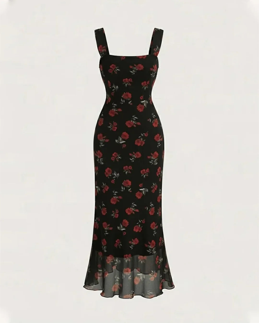 red floral bodycon slip midi dress Orange Red Floral Slip Midi Dress Gabi Swimwear