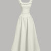 Vintage Style Sleeveless Top And Skirt Set in Beige Front View For Women | Littlebox India