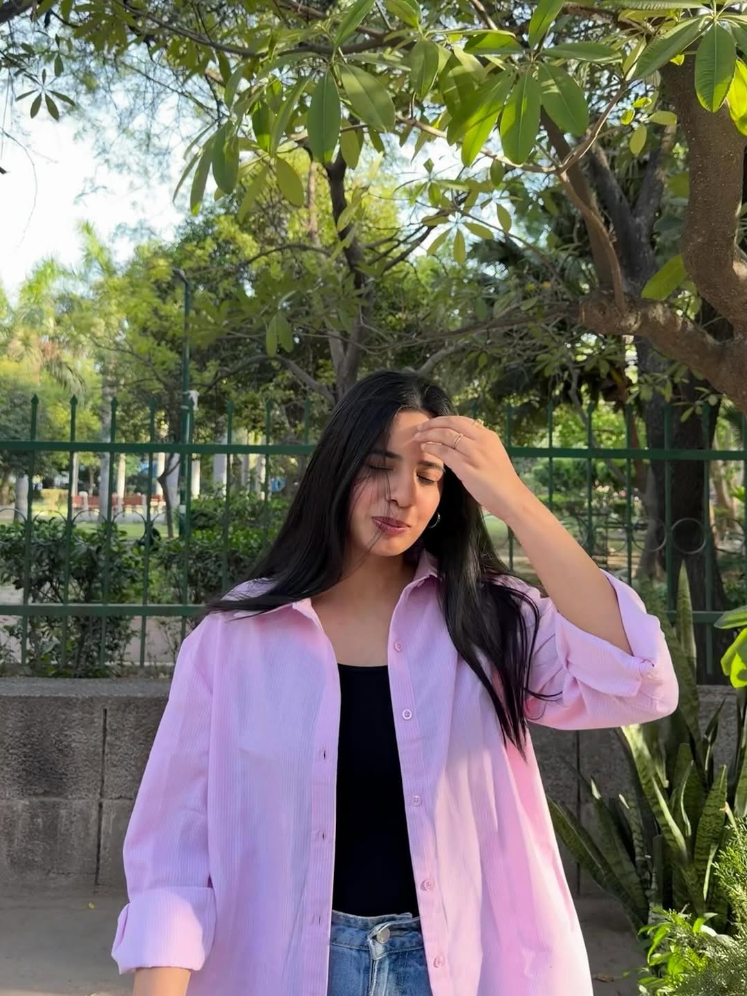Customer photo 1 of Oversized Collared Button Down Full Sleeve Formal Shirt in Pink
