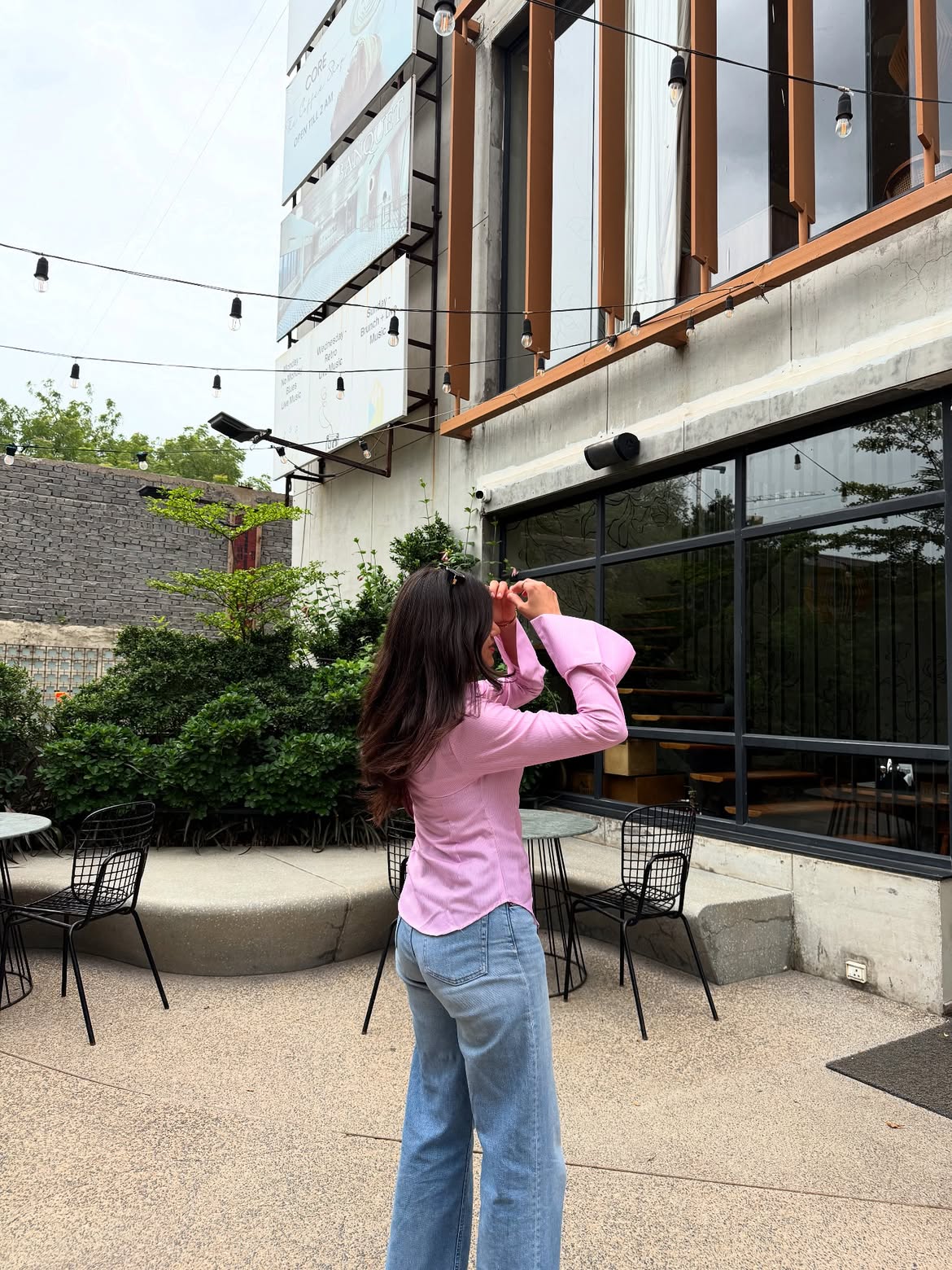 Customer photo 1 of Oversized Collared Button Down Full Sleeve Formal Shirt in Pink