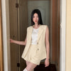 Tailored Sleeveless Blazer Waistcoat in Cream