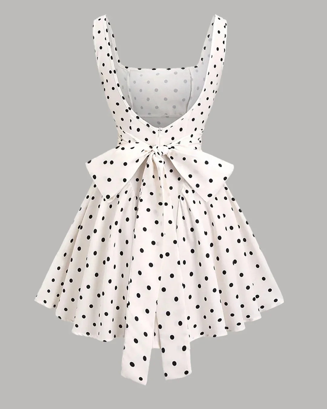 Polka Dot Side Bow Pleated Dress ワンピース Polka Dot Side Bow