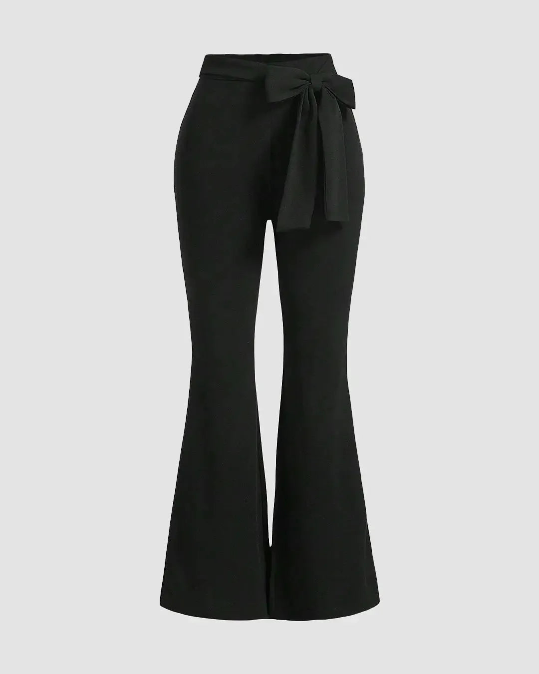 Women's Flare Pants With Black Waist Bow