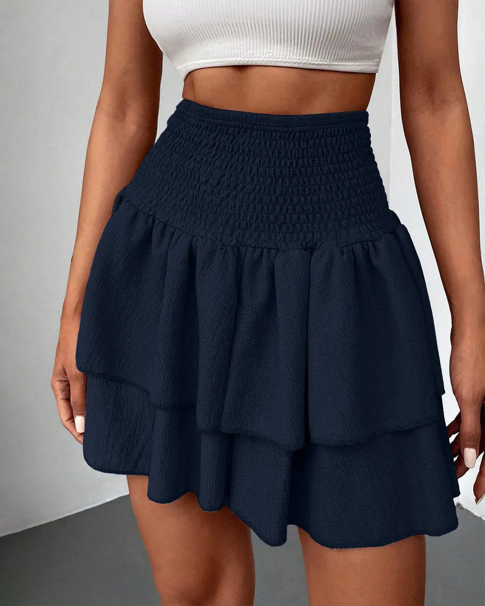 MINI SKIRT FOLDOVER WAIST_NAVY main image 0