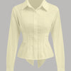 Fitted Collared Button Down Shirt in French Vanilla