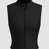 High Neck Zipper Front Tank Top in Black