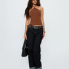 Halter Neck Backless Knit Top in Burnt Orange