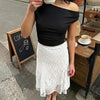 A-Line Mini Skirt with Zipper in Classic White