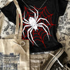 Spider Graphic Round Neck Baby Tee in Classic Black