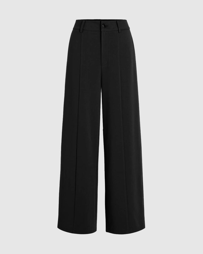 Wide Leg Premium Quality Korean Trend Trouser In Black