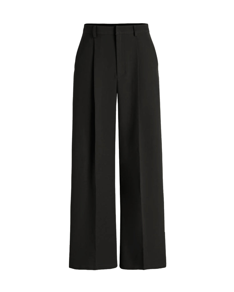 Wide Leg Tailored Pants In Black